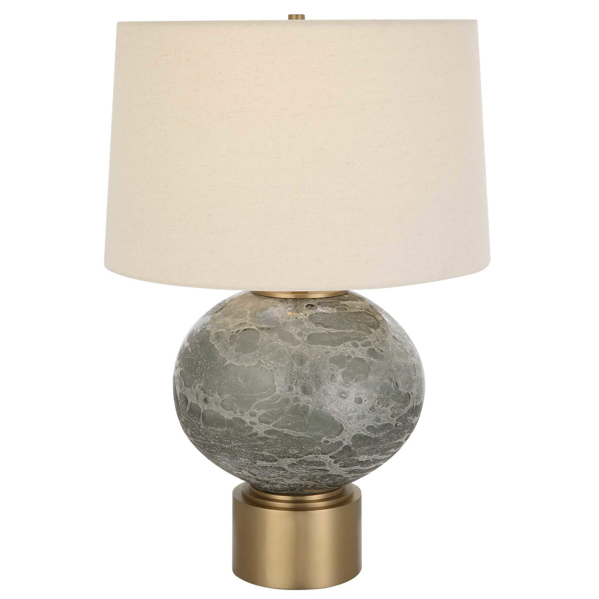 Lunia Gray Glass Table Lamp, by Uttermost, 17" width x 25" height x 17" depth View 1