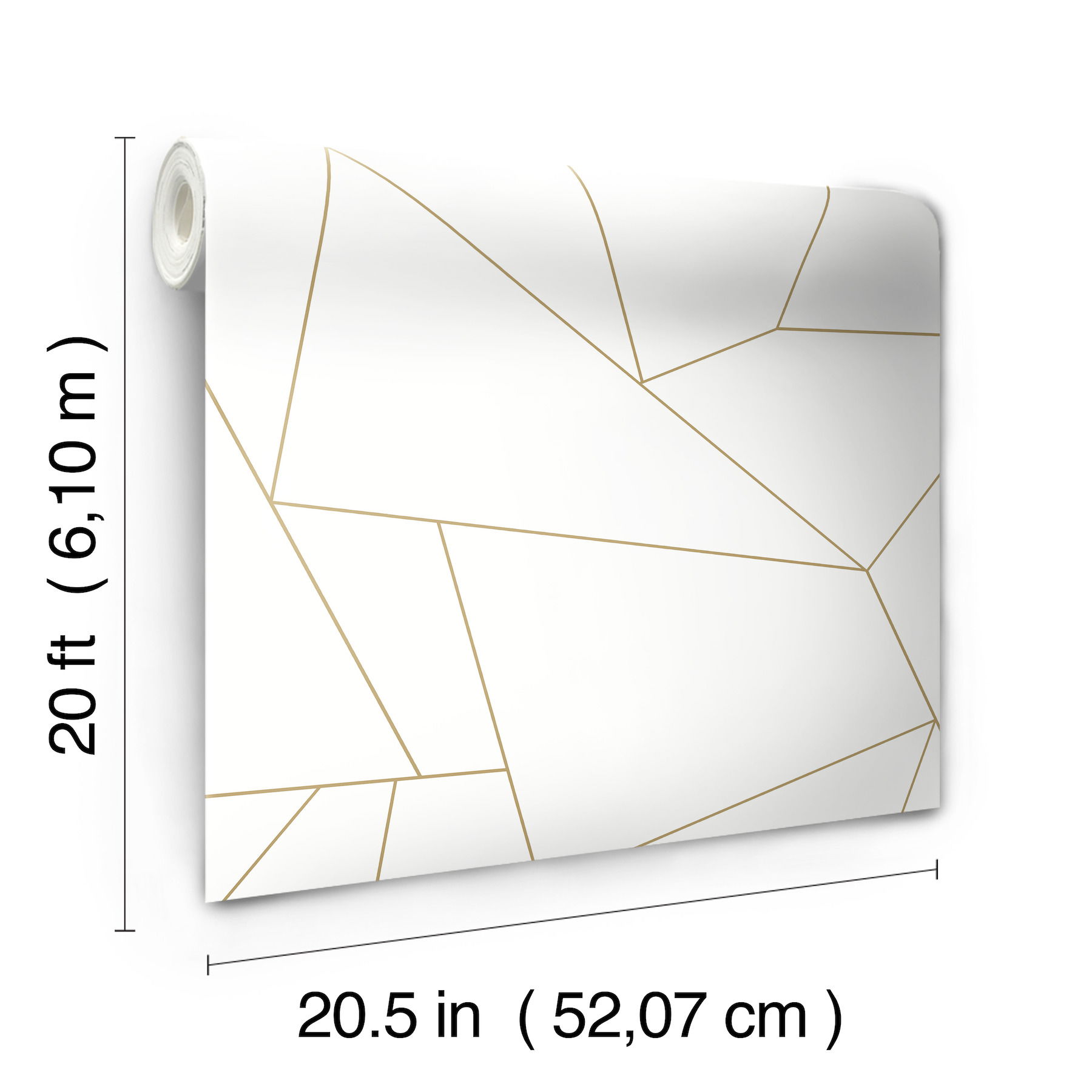 Fractured Prism  Gold Metallic Peel & Stick Wallpaper large image 
