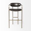 Parker Brown Faux Leather Seat Gold Metal Bar Stool thumbnail 2