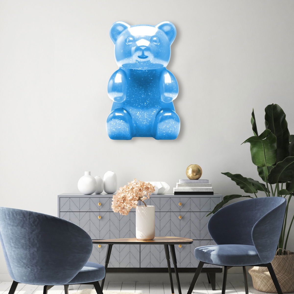 Gummy Bear Sky Blue (No Embellishment), Art by Oliver Gal,  15x10 View 4