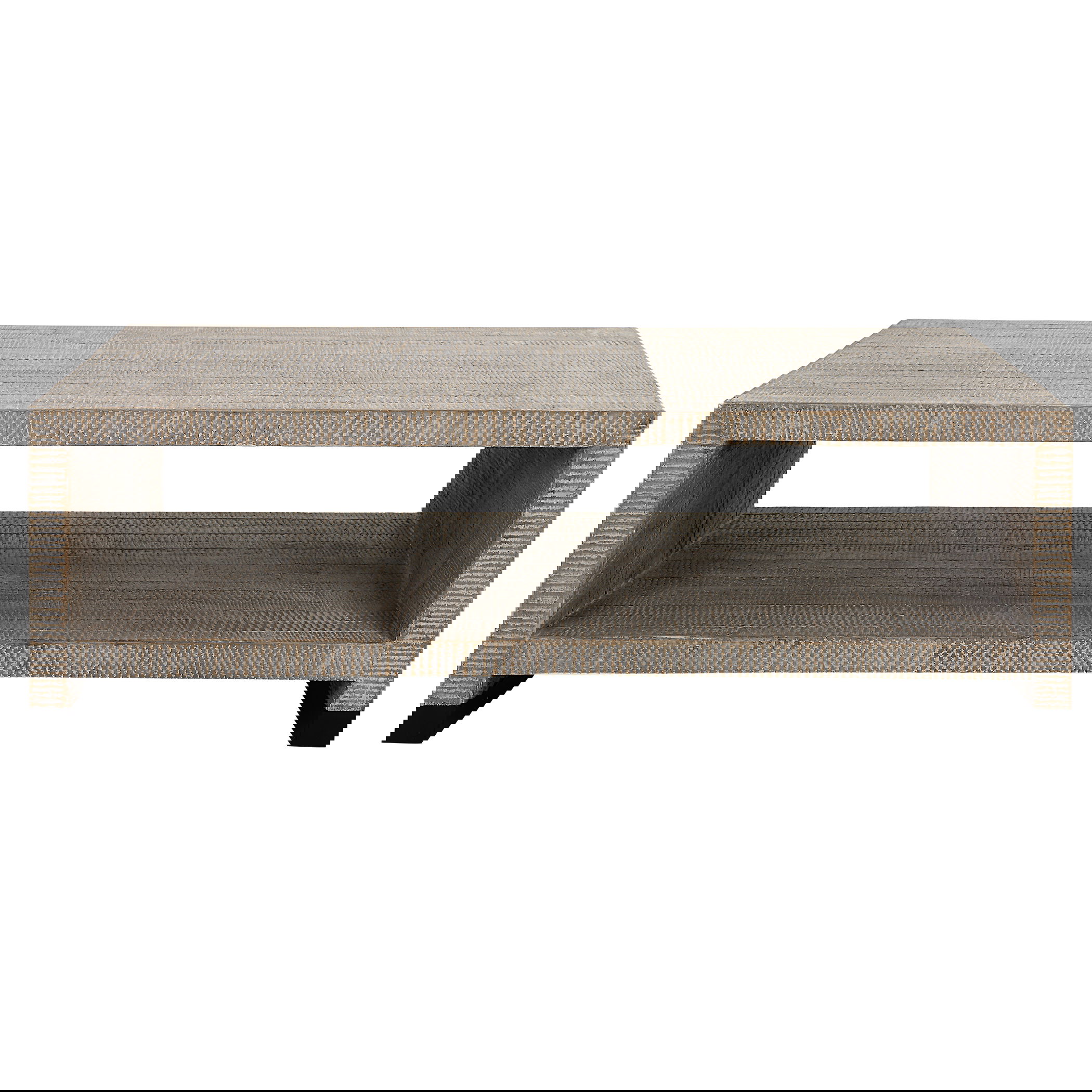 Bosk White Washed Coffee Table, Furniture by Uttermost, 53.87" width x 18.12" height x 29.87" depth View 1