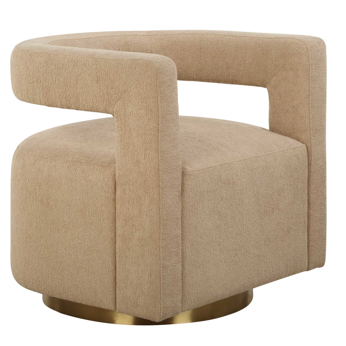 Grounded Modern Swivel Chair, Accent Chair by Uttermost, 28" width x 28" height x 30" depth View 5