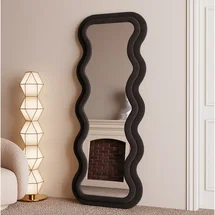 Online Designer Bedroom Amon Velvet Wave Art Deco Mirror Wall Mirror