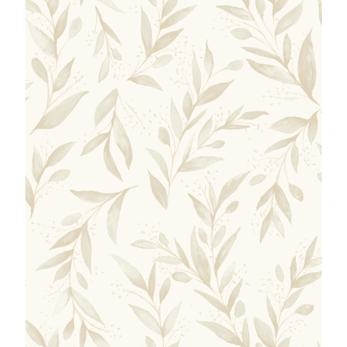 Olive Branch Beige Wallpaper, by York Wall, 33' length x 1'8.5" width x 0.02" depth