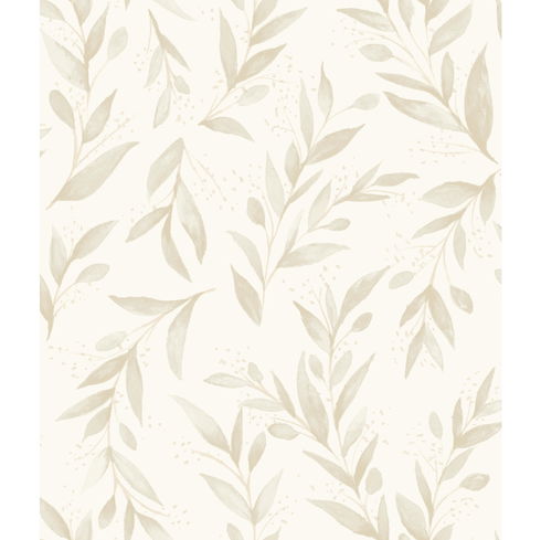 Olive Branch Beige Wallpaper