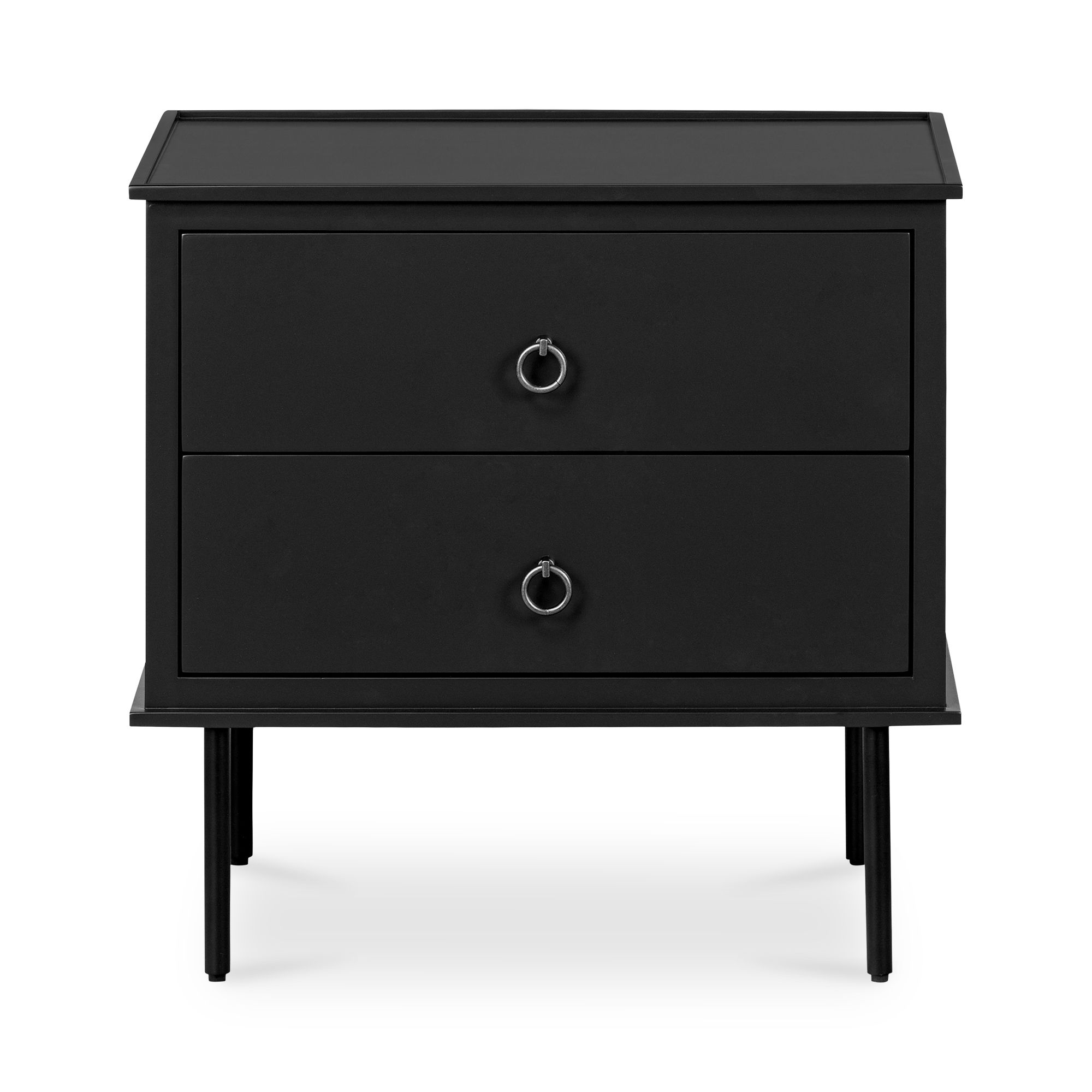 Reagan Nightstand Black, by Moe's Home, 25" width x 24.25" height x 18.5" depth View 1