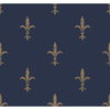 Fleur De Lis Navy & Gold Wallpaper thumbnail 0