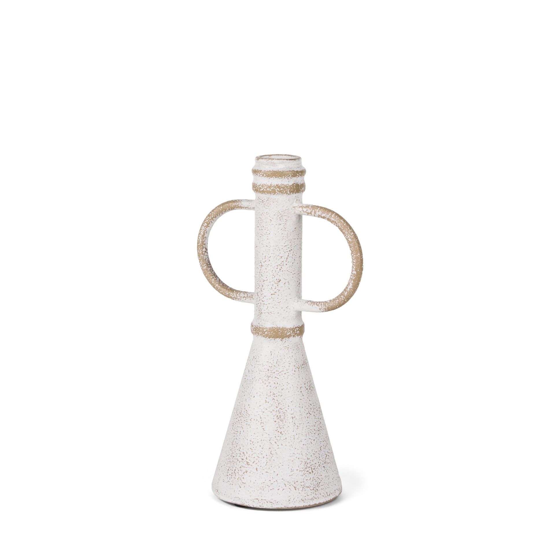 Ziva Small Distressed Wall White Metal Sculptural Object large image 