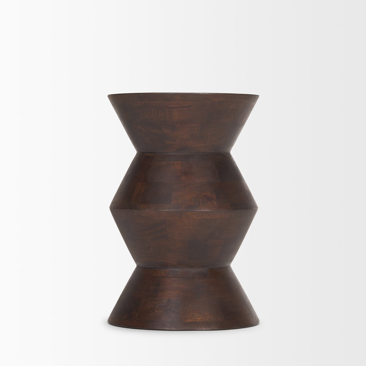 Odessa Dark Brown Wood Accent Table, Side & End Table by Mercana, 12" length x 12" width x 17.5" height View 5