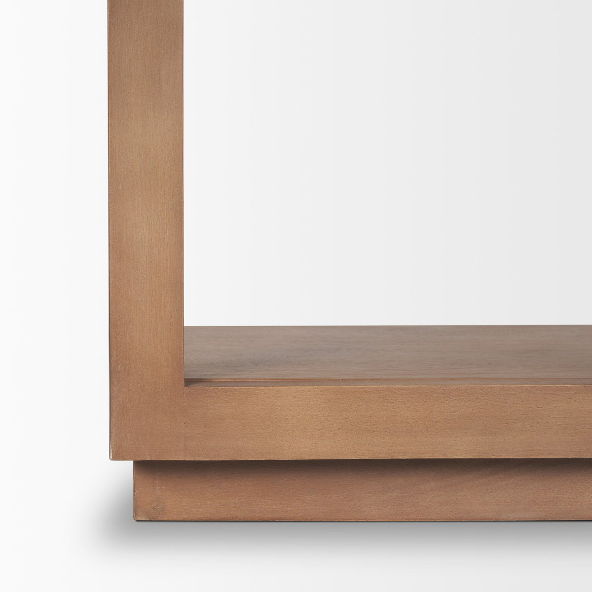 Bela Arched Shelving Unit Medium Brown Wood, Shelving & Bookcase by Mercana, 47" length x 16" width x 85" height View 11