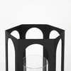 Balley  Set of Two Matte Black Metal Hexagonal Candle Holder Lanterns, Lighting by Mercana, 9.45" length x 9.45" width x 19.69" height thumbnail 6