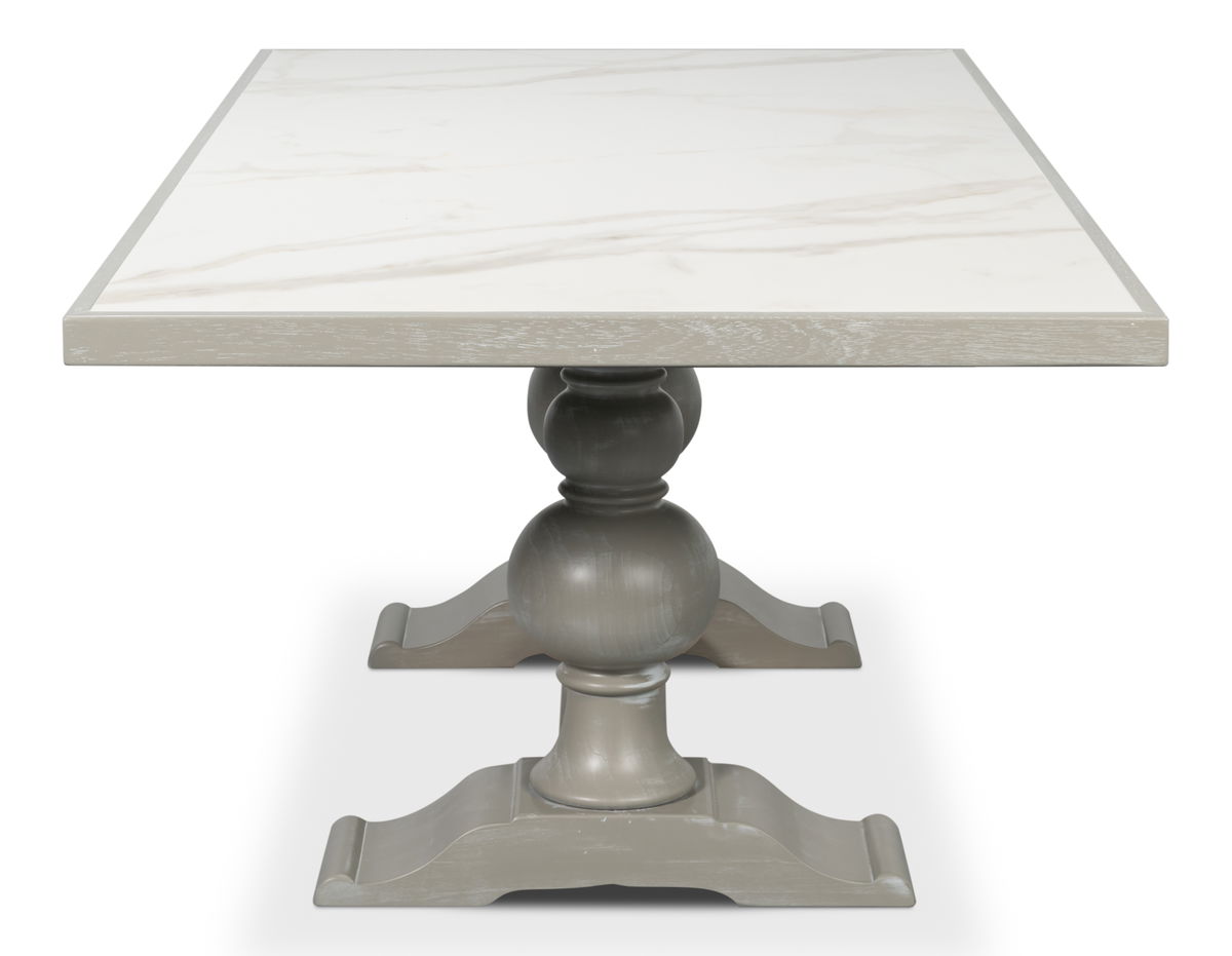 Small 81 Dining Table  Carmine Legno, by Sarreid, 3'4" length x 6'9" width x 2'6" height View 3