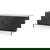 Divina Black-Brown Wood with White Marble Top and Black Metal Base Sideboard thumbnail 0