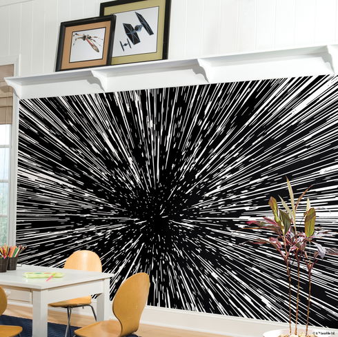 Hyper Space Black Peel & Stick Wall Mural
