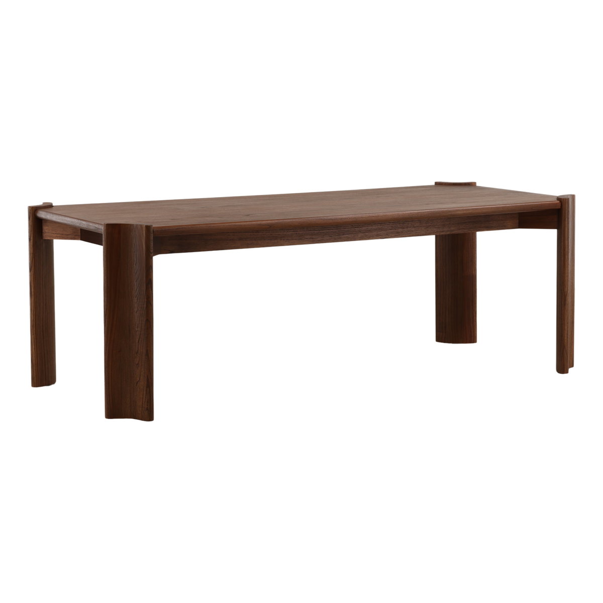 Cadwell Dining Table Brown, by Dovetail, 88.18" width x 30.3" height x 40.9" depth View 1
