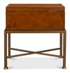 Remington Leather Box On Stand, by Sarreid, 1' length x 2' width x 2' height thumbnail 3