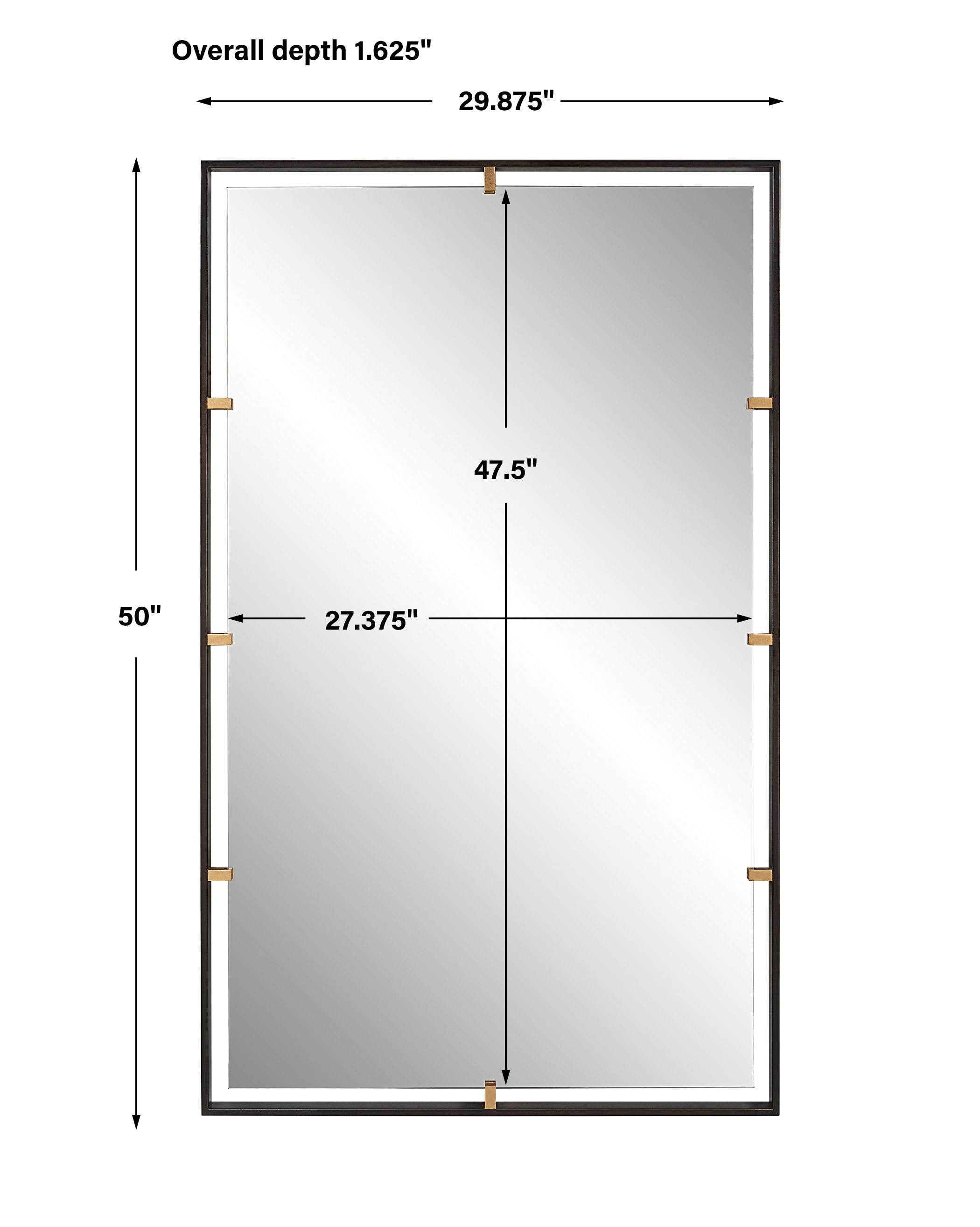 Egon Rectangular Bronze Mirror large image 