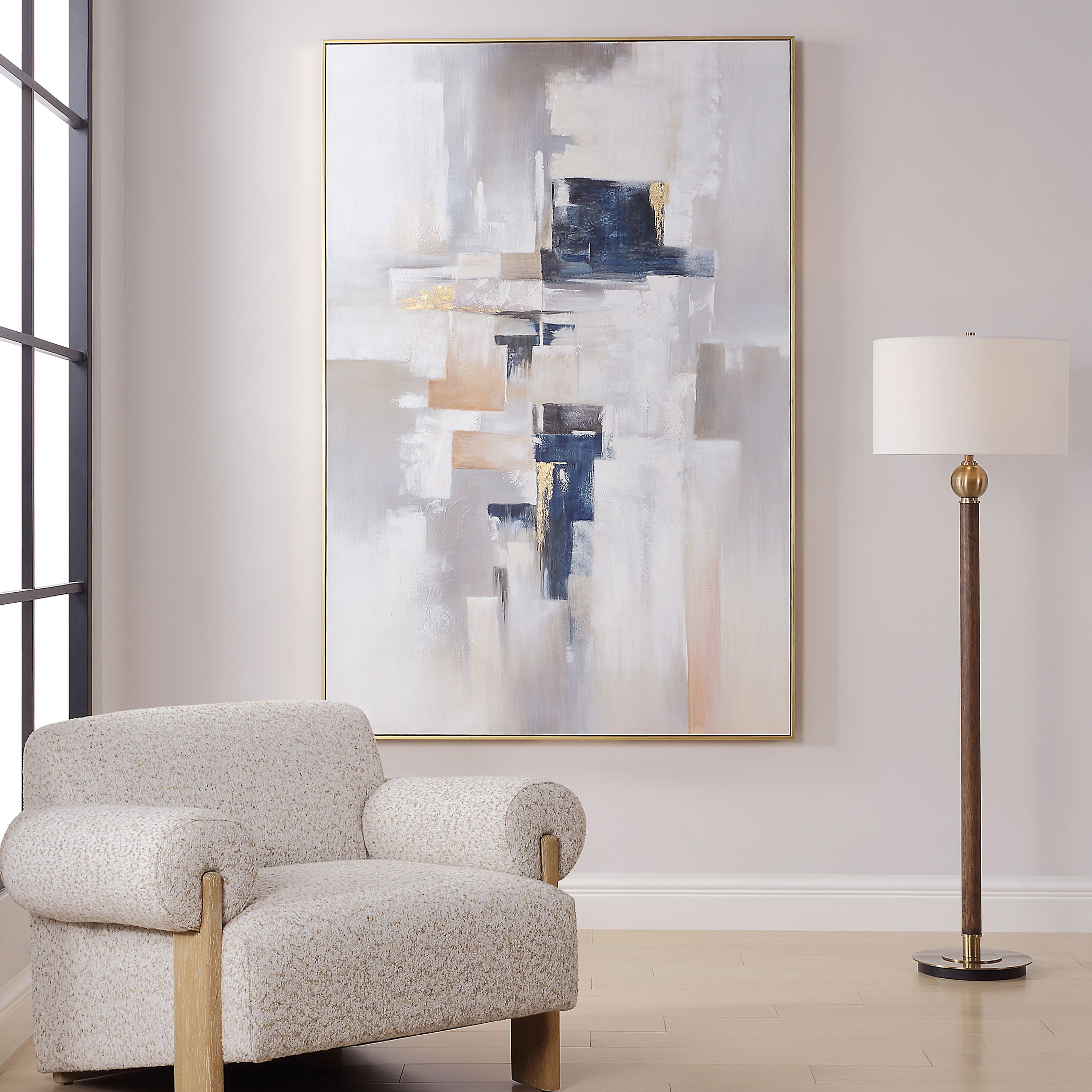 Waterfront Geometric Abstract Art, Painting by Uttermost, 49" width x 73" height x 2" depth View 2