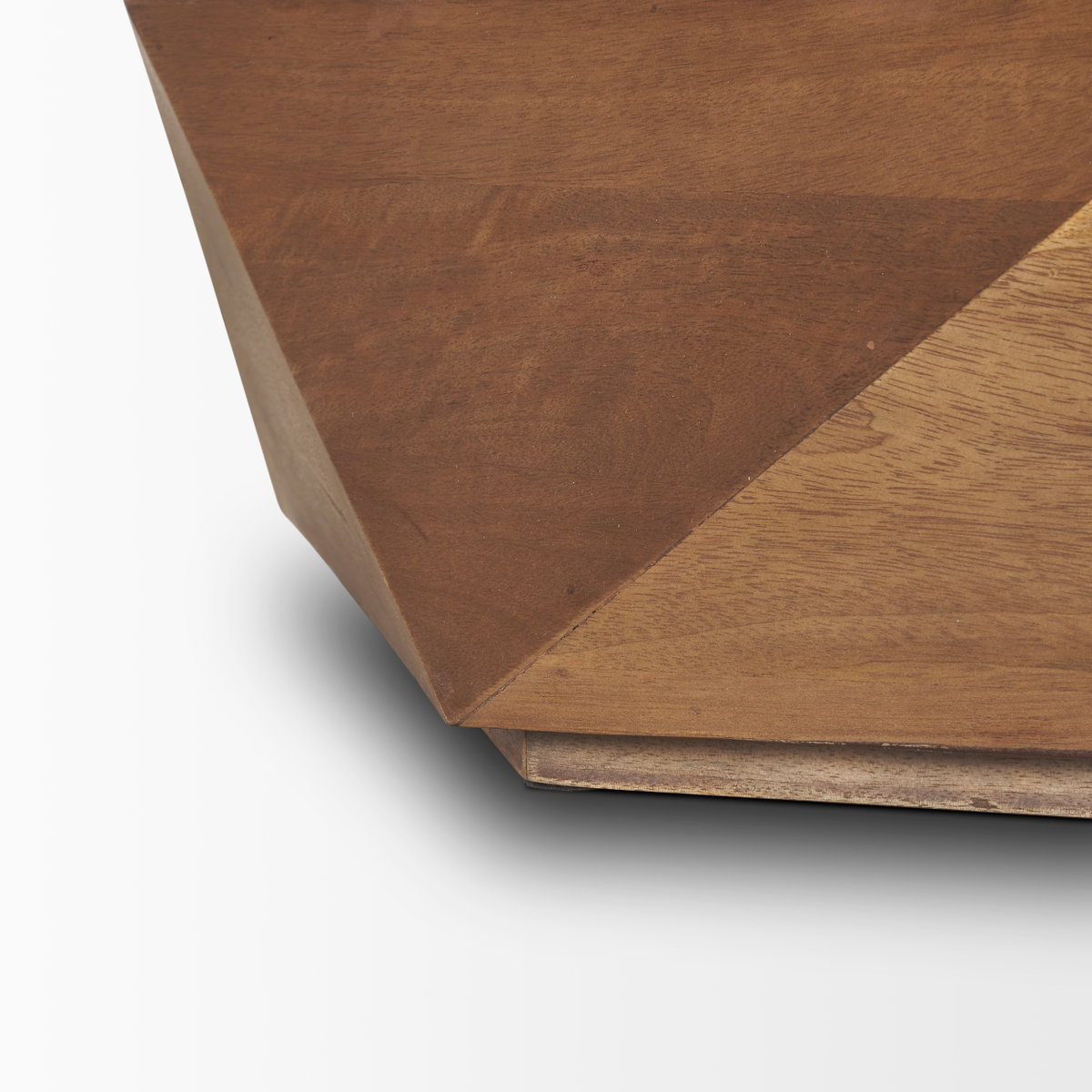 Arreto 36' Hexagonal Hinged Solid Wood Top and Base Coffee Table, by Mercana, 36" length x 36" width x 15" height View 11