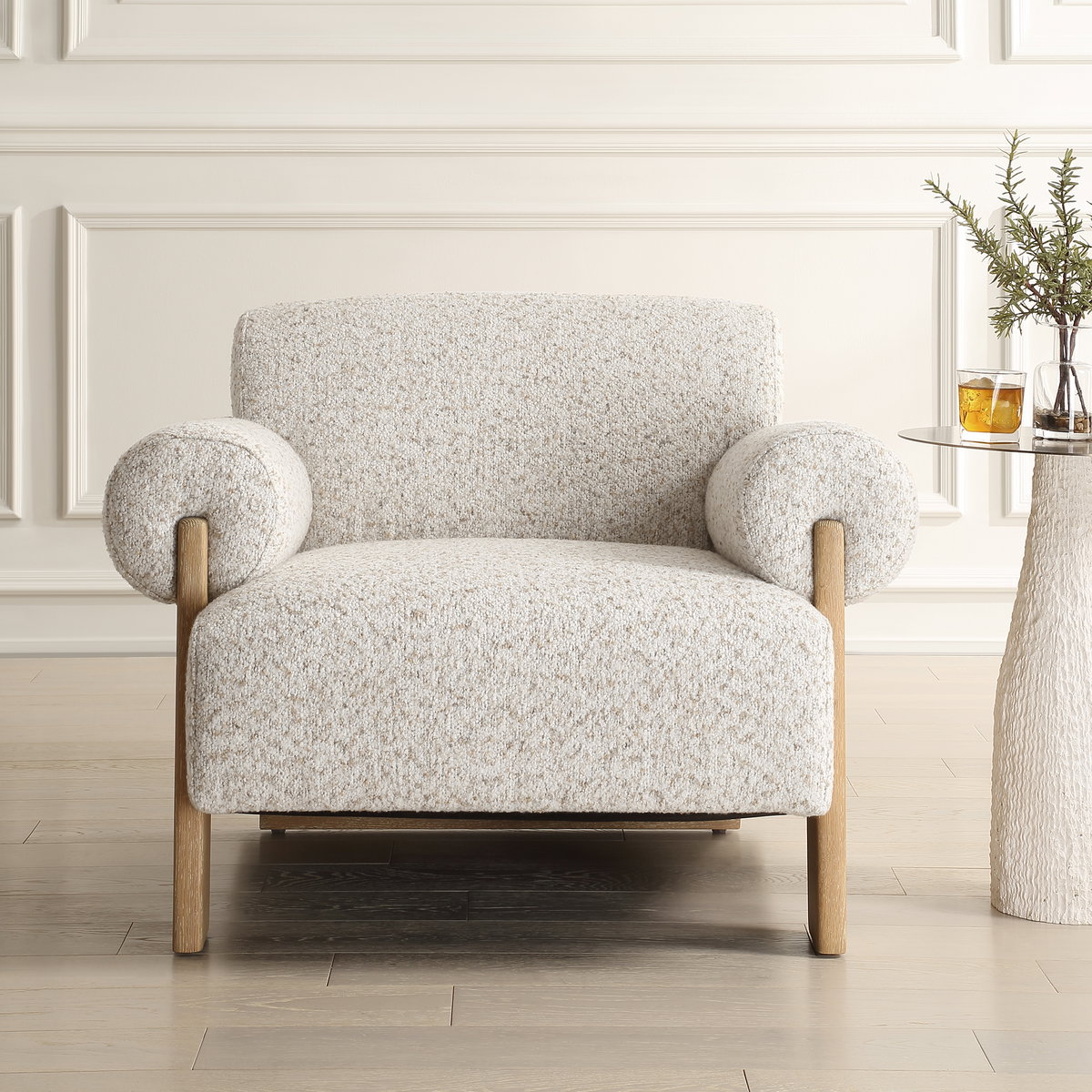 Juncture Upholstered Accent Chair, by Uttermost, 38.25" width x 28.5" height x 34.5" depth View 2