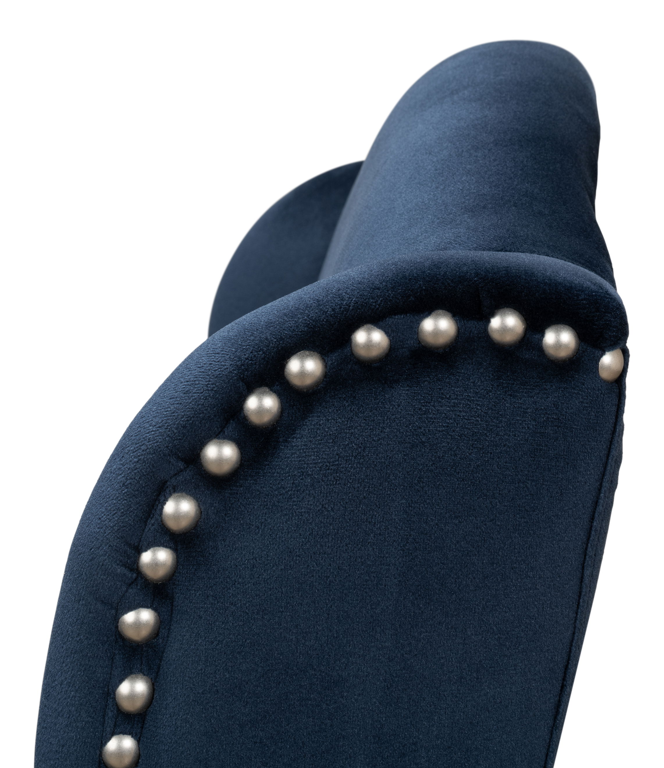 High Back Dining Chair, Blue Velvet, by Sarreid, 21" length x 26" width x 46" height View 8