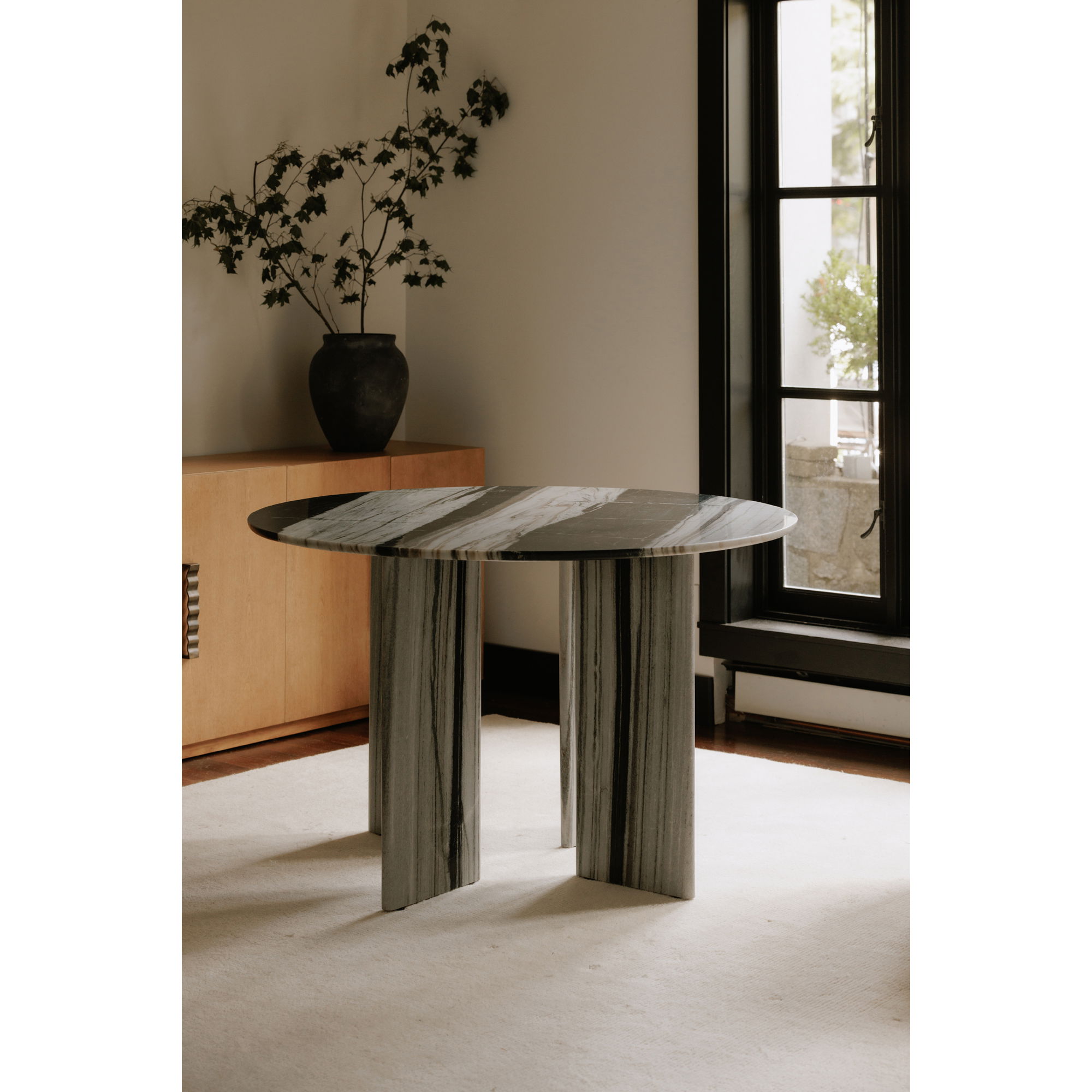 Celia Round Dining Table Panda Marble large image 