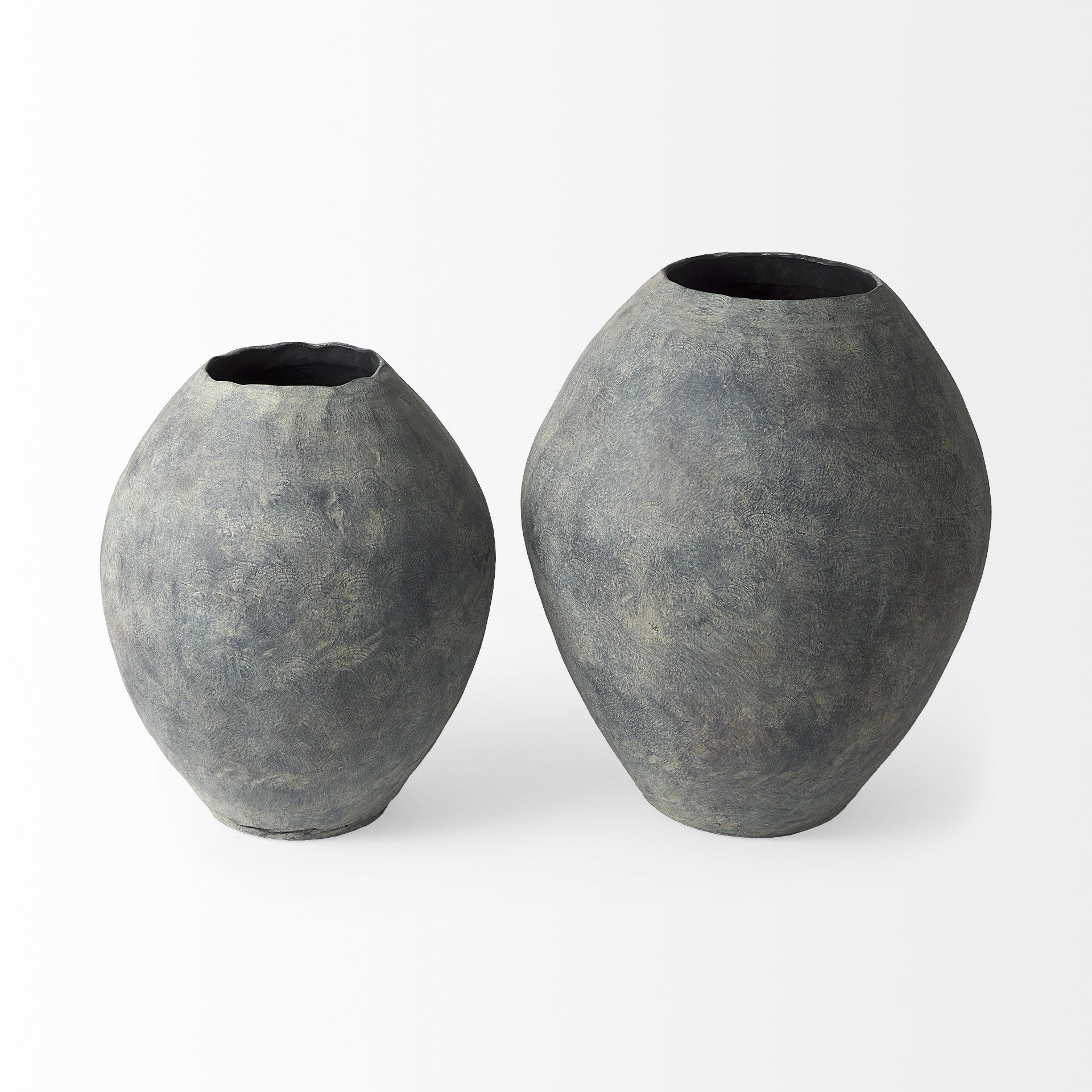 Gobi 20L x 23H Small Gray Ceramic Oval Vase large image 