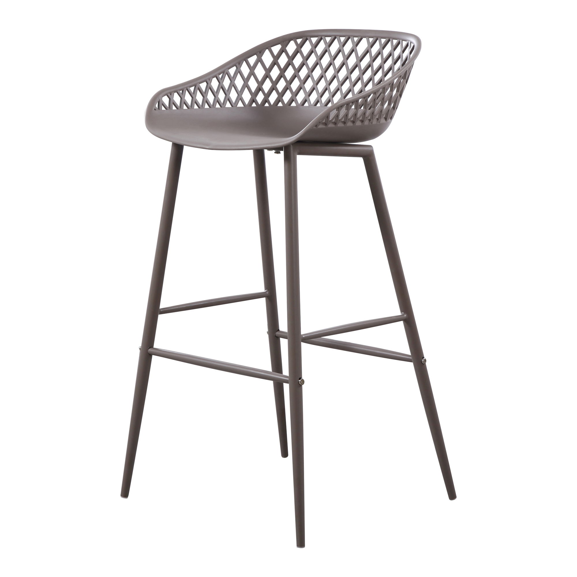 Piazza Outdoor Barstool Grey - Set Of Two, Counter & Bar Stool by Moe's Home, 19.29" width x 37.2" height x 19.68" depth View 5