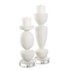 Lido White Stone Candleholders Set/2, Candles & Candle Holder by Uttermost, 5" width x 16" height x 5" depth thumbnail 1