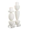 Lido White Stone Candleholders Set/2, Decorative by Uttermost, 5" width x 16" height x 5" depth thumbnail 1