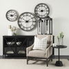 Maxwell 20' Round Dark Brown Wood with Black Metal Pedestal Side Table thumbnail 2