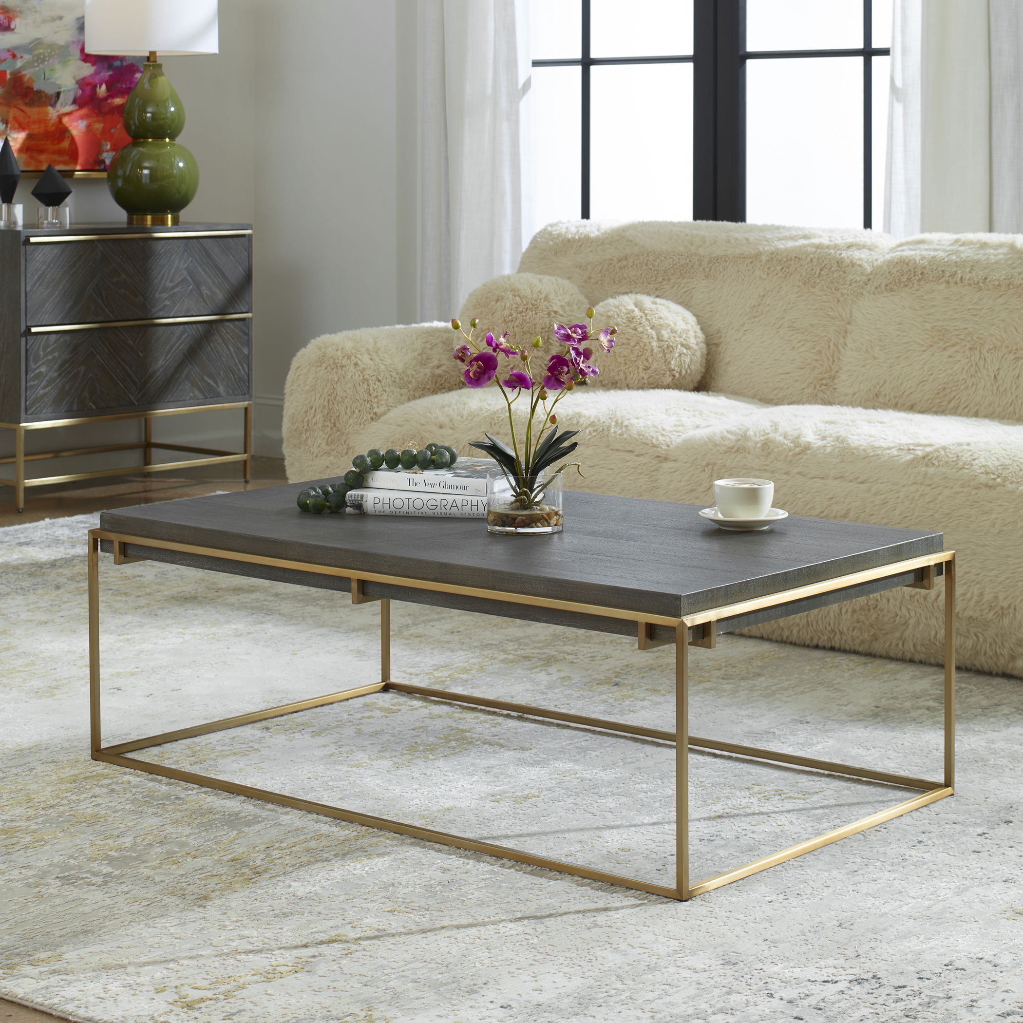 Surround Sark Walnut Coffee Table, Furniture by Uttermost, 48" width x 16" height x 28" depth View 2