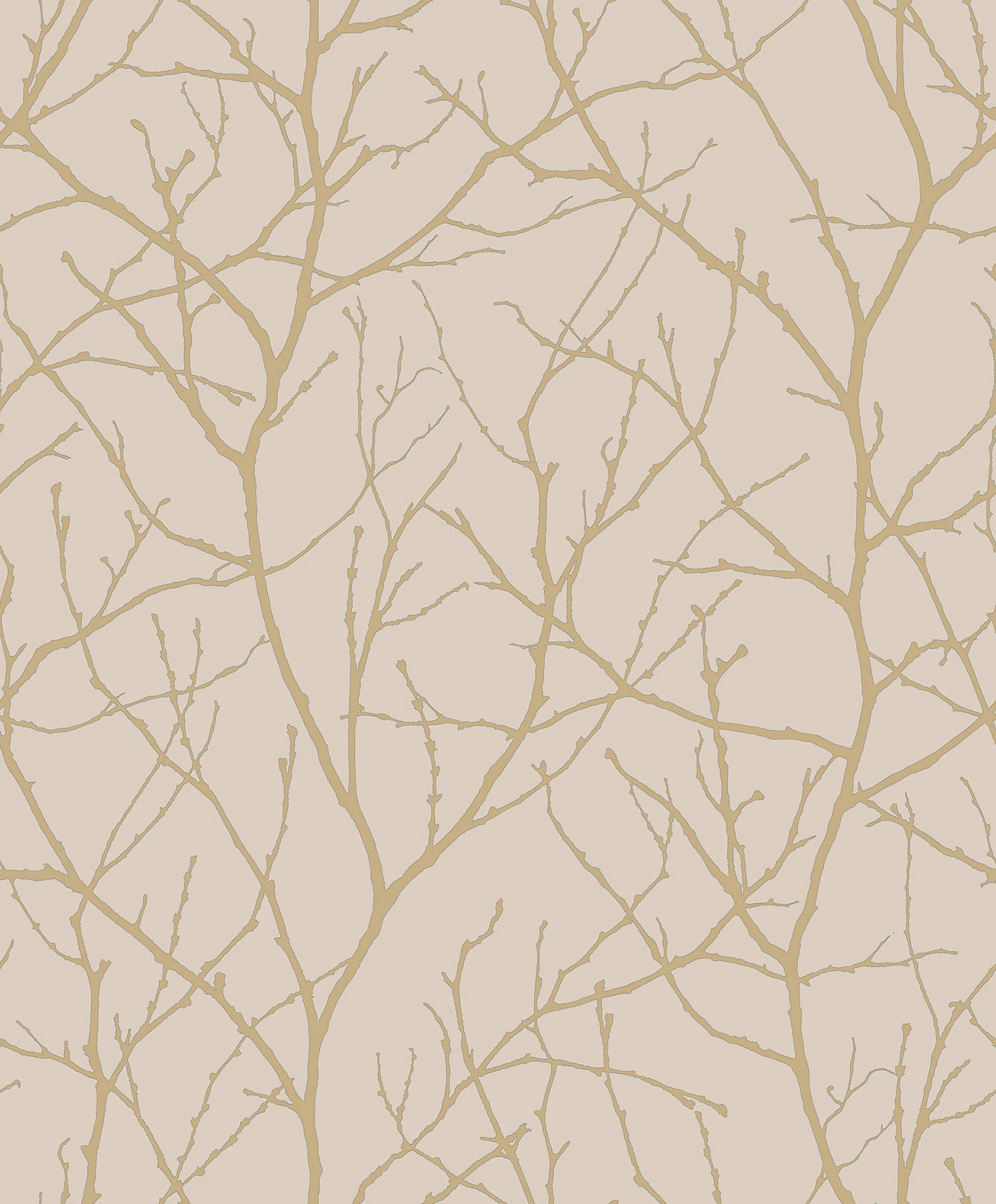 Trees Silhouette Beige & Gold Wallpaper large image 