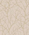 Trees Silhouette Beige & Gold Wallpaper thumbnail 0