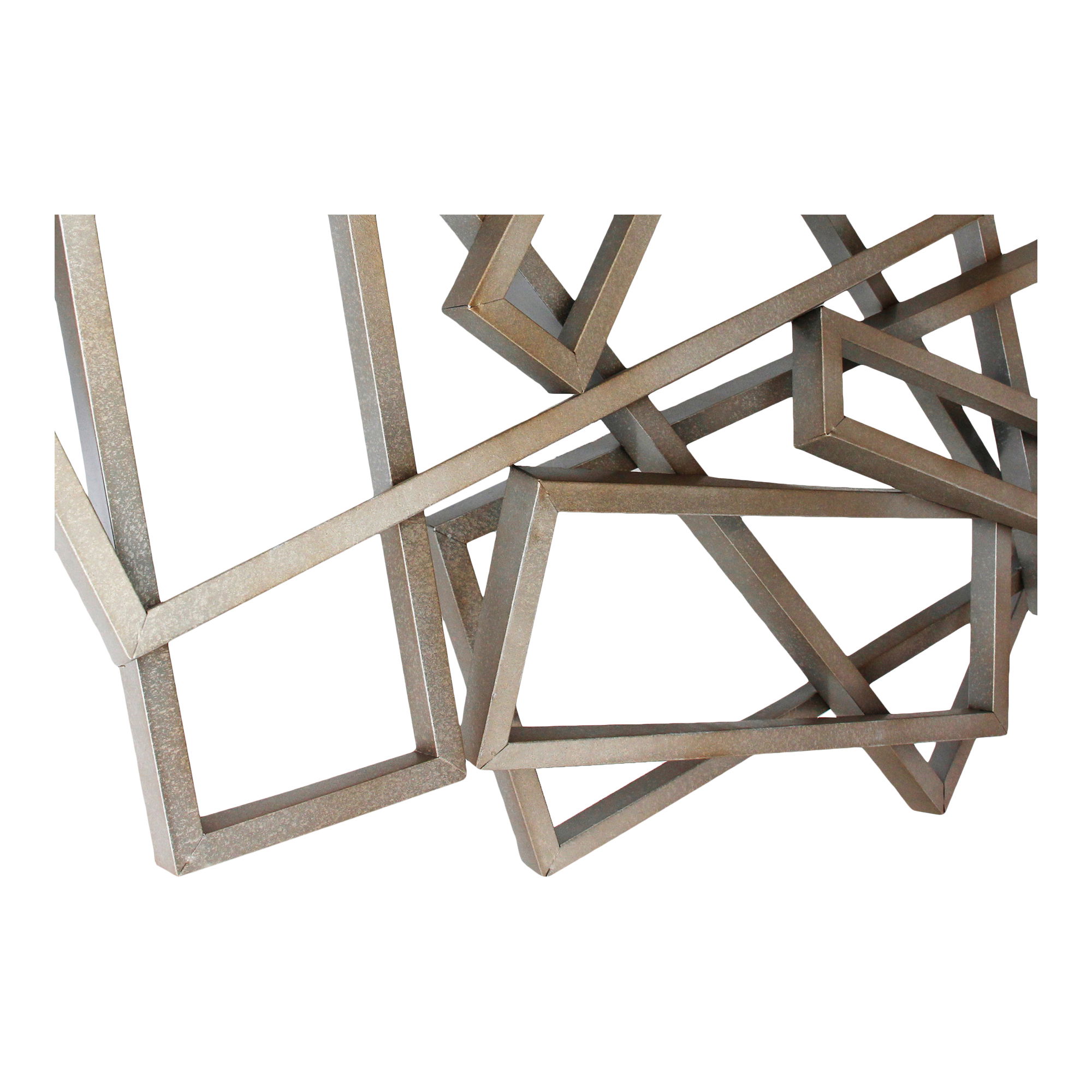 Metal Rectangles Wall Decor Silver, Sculptural Wall Art by Moe's Home, 53" width x 38" height x 6" depth View 3