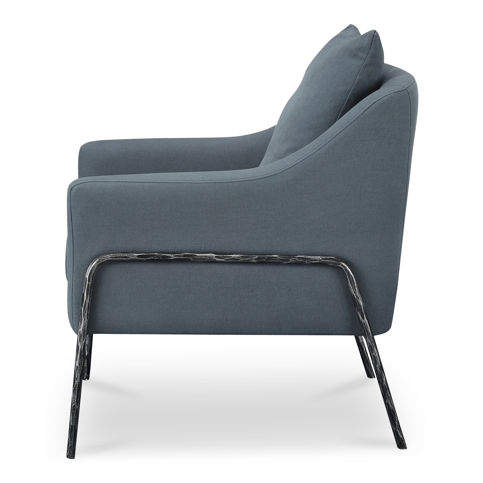 Archer Accent Chair Slate Blue Linen Blend large image 
