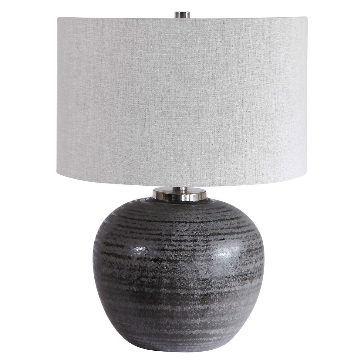 Mikkel Charcoal Table Lamp, by Uttermost, 1'4" width x 1'9.75" height x 1'4" depth View 4