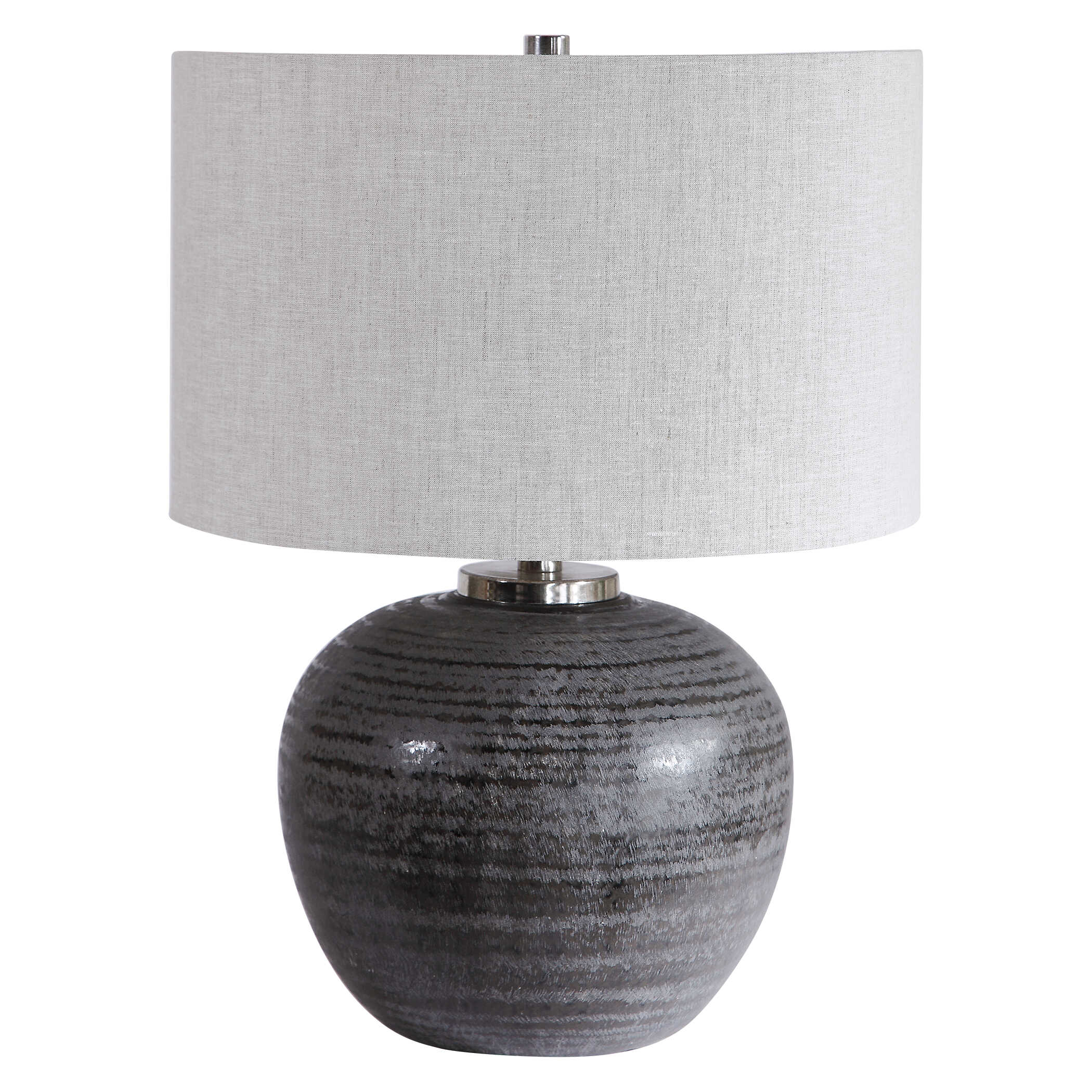Mikkel Charcoal Table Lamp, by Uttermost, 16" width x 21.75" height x 16" depth View 4