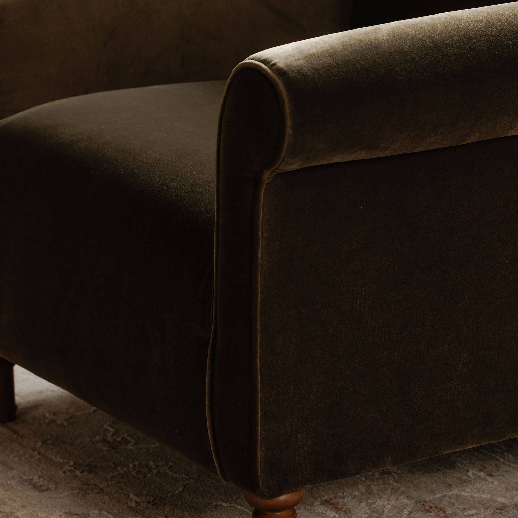 Harmony Accent Chair Dark Green Faux Mohair large image 