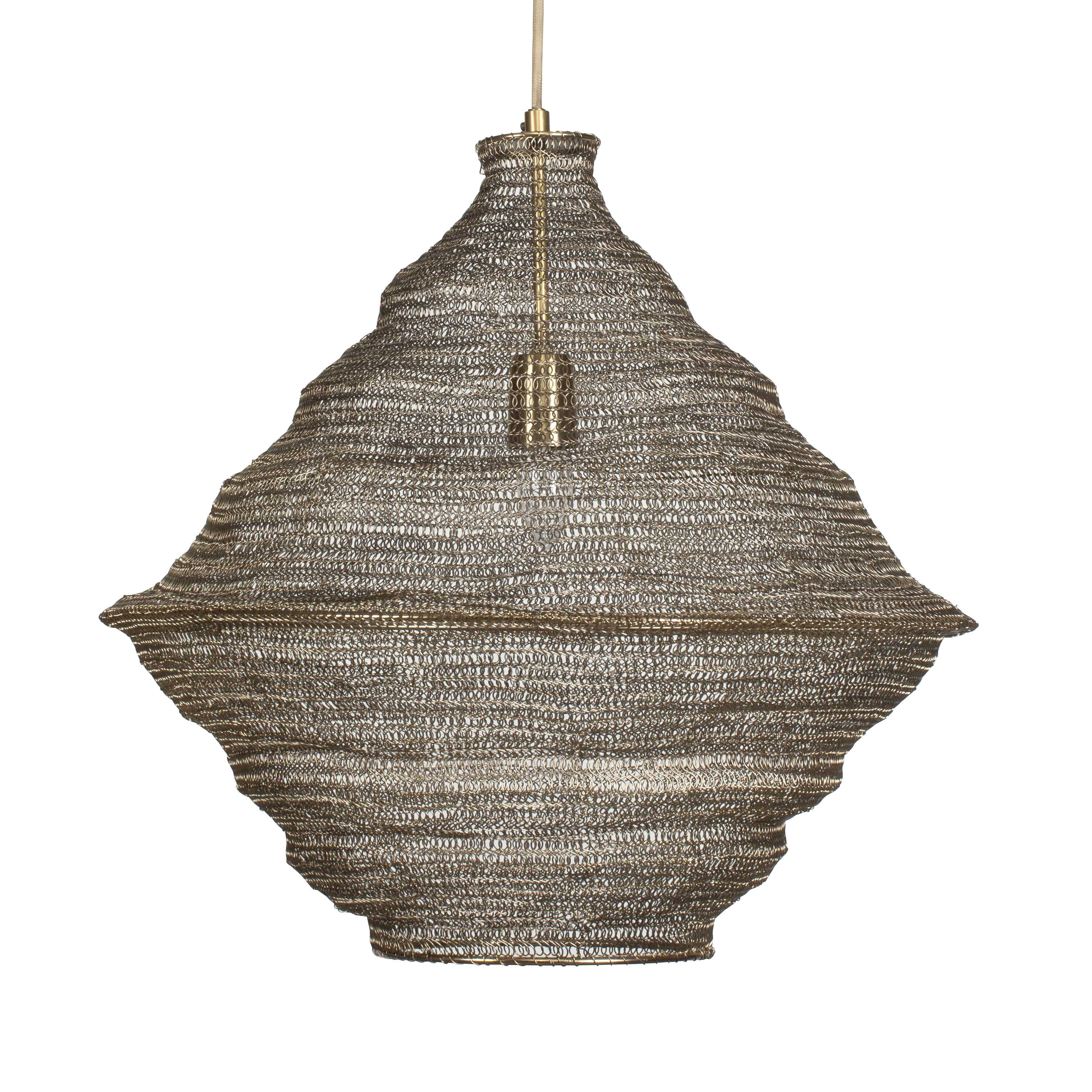 Sigh Woven Brass 1 Light Pendant, Ceiling Light by Uttermost, 20" width x 20.6" height x 20" diameter x 20" depth View 7
