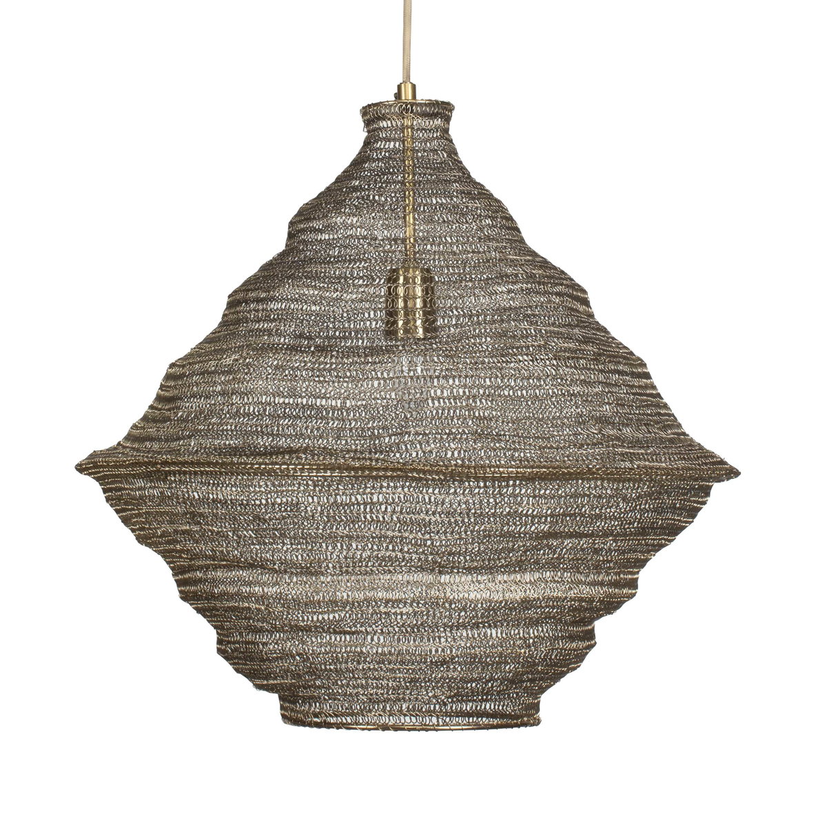 Sigh Woven Brass 1 Light Pendant, by Uttermost, 1'8" width x 1'8.6" height x 1'8" diameter x 1'8" depth View 7