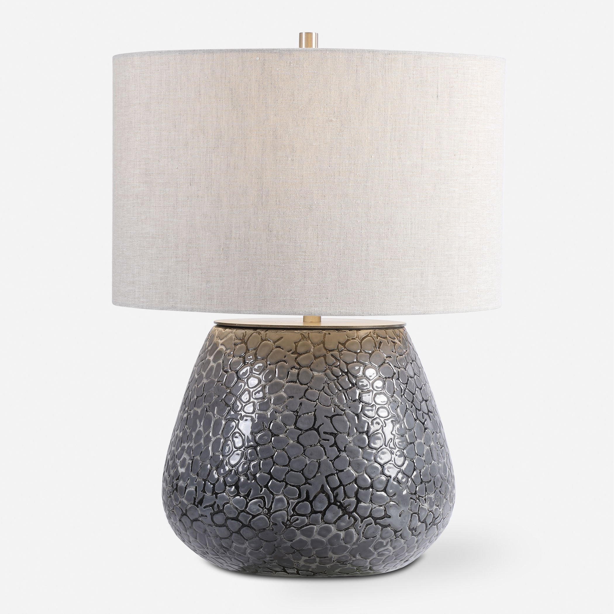 Pebbles Metallic Gray Table Lamp large image 