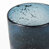 Caspian II Short Blue Glass Antiqued Brass Bottom Vase thumbnail 3