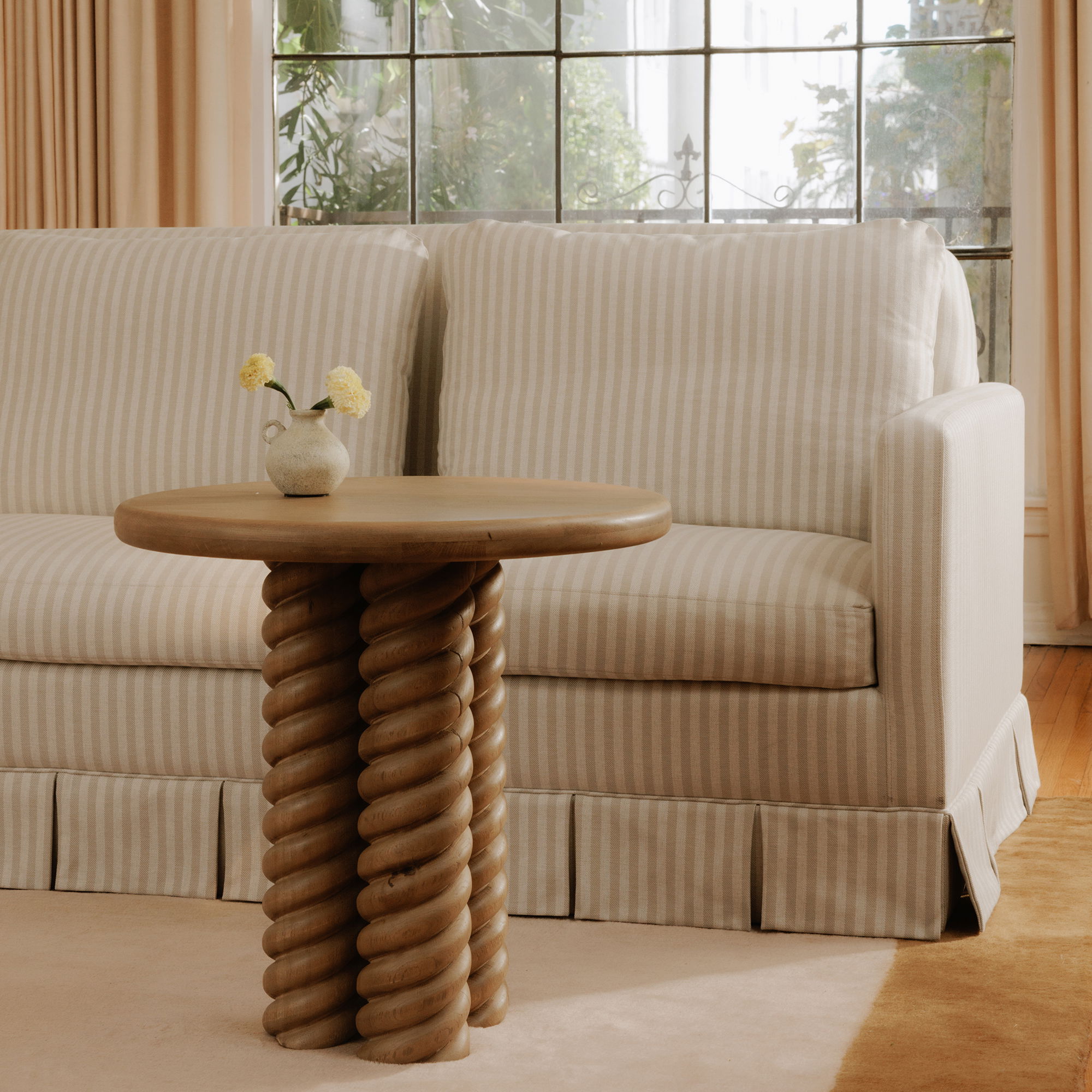 Treccia Side Table Oak, Side & End Table by Moe's Home, 22" width x 22" height x 22" depth View 7