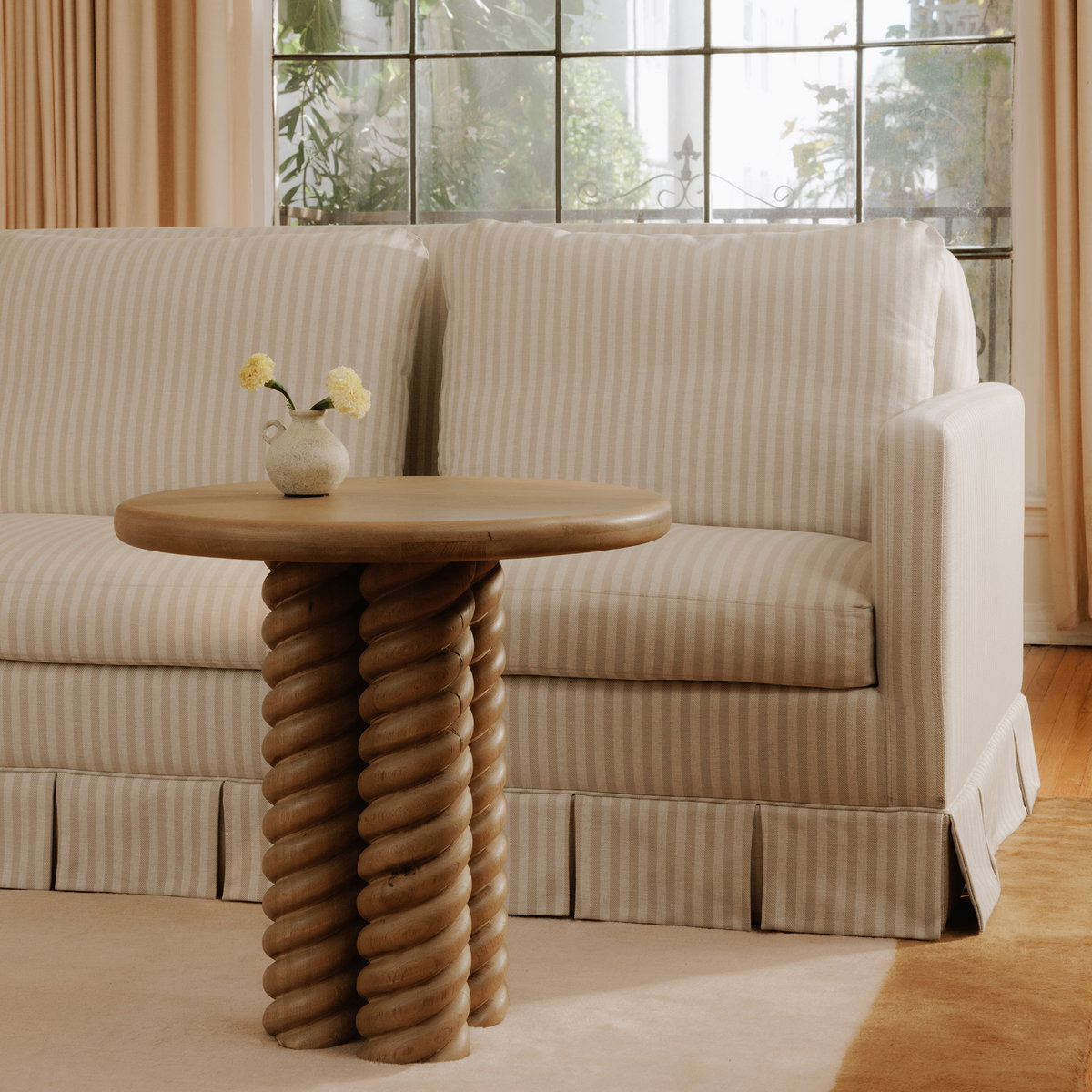 Treccia Side Table Oak, Side & End Table by Moe's Home, 22" width x 22" height x 22" depth View 7