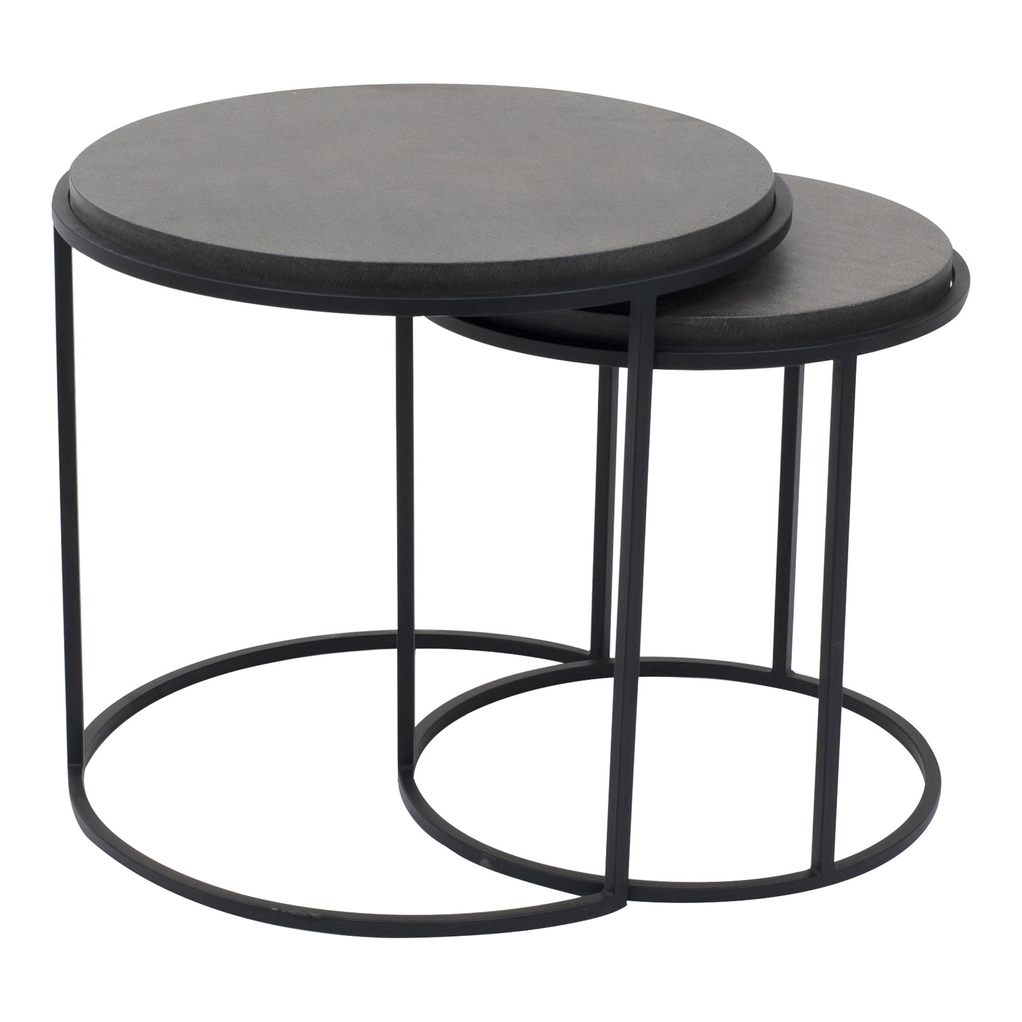 Roost Nesting Tables Black Set Of 2, Side & End Table by Moe's Home, 19.75" width x 18.25" height x 19.75" depth View 1