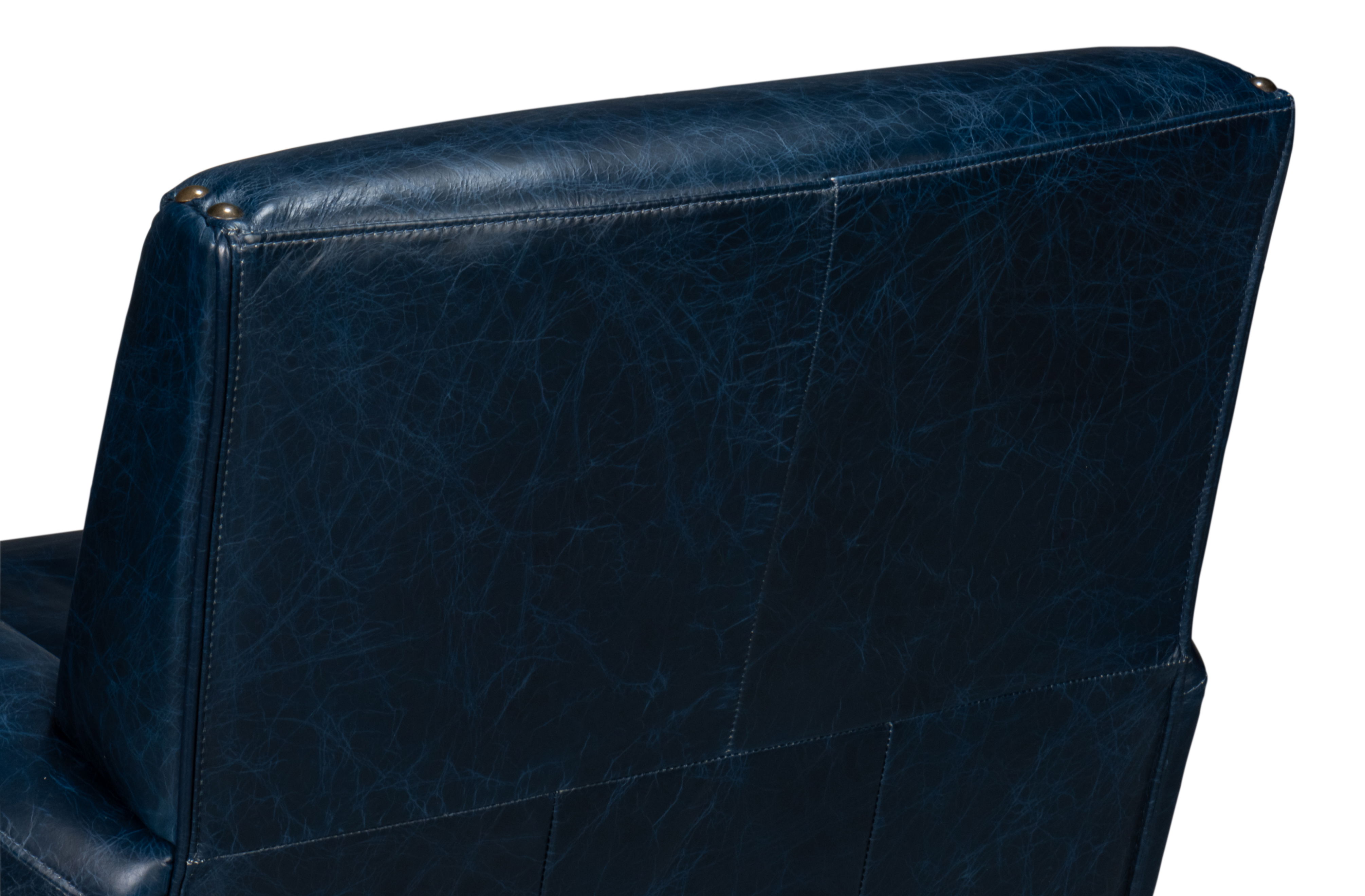 Taft Leather Swivel Chair, Chateau Blue large image 