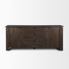 Wallen 2 Door Solid Dark Brown Wood with 3 Drawers Sideboard thumbnail 2