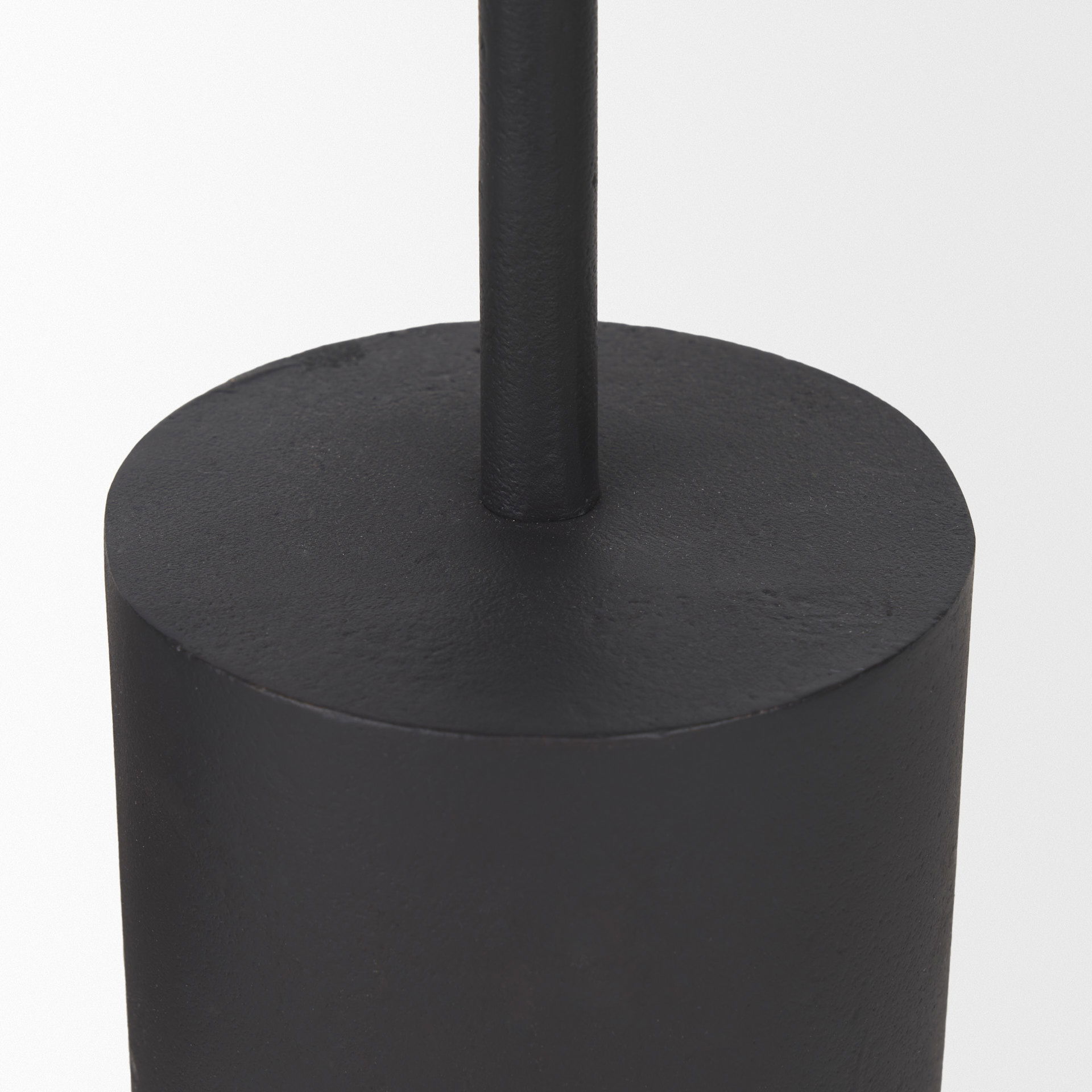 Petria Matte Black Textured Metal Taper Candle Holders large image 