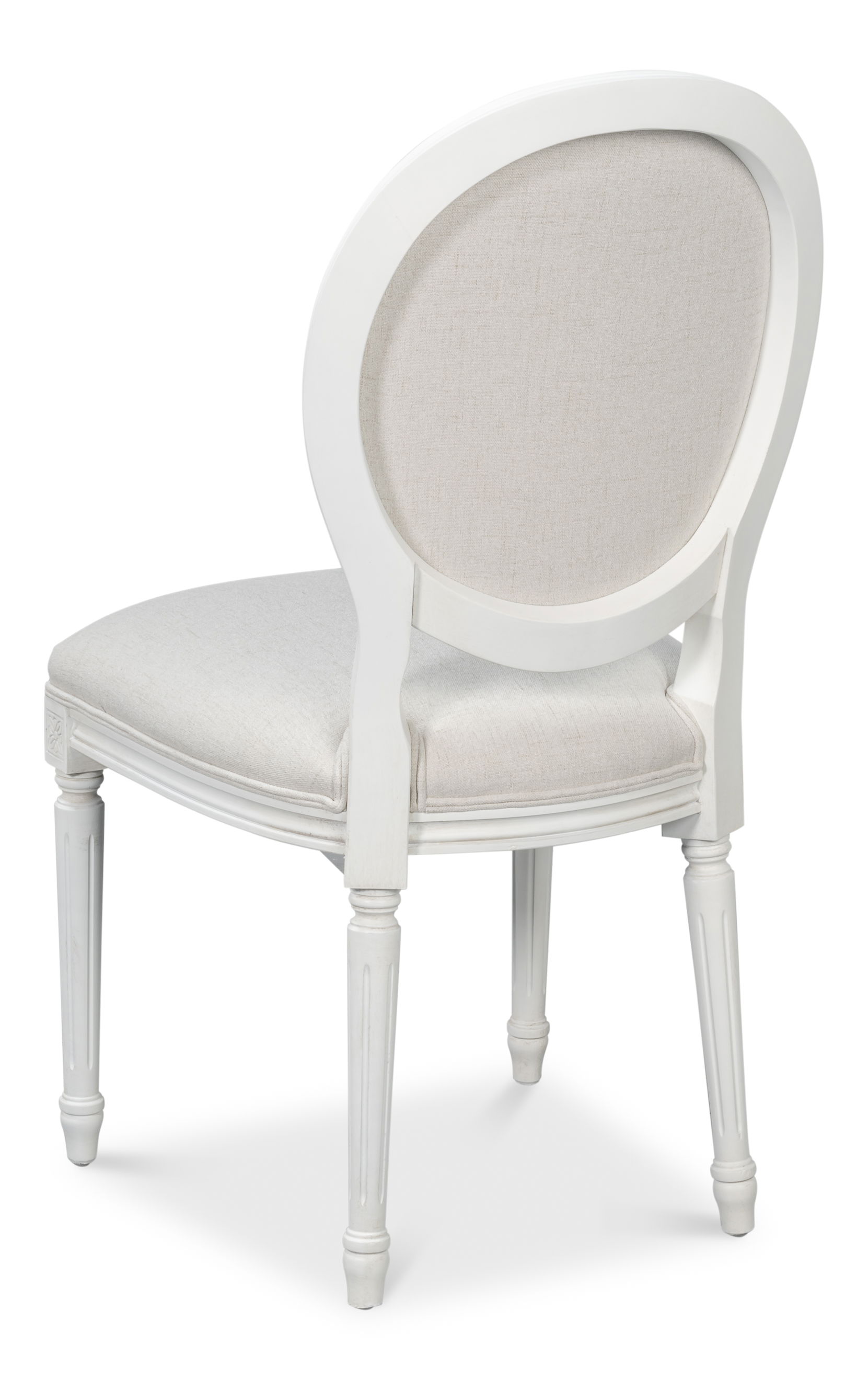 Hugo Oval Side Chair, Cortina White, Dining Chair by Sarreid, 45659" length x 23" width x 38" height View 11